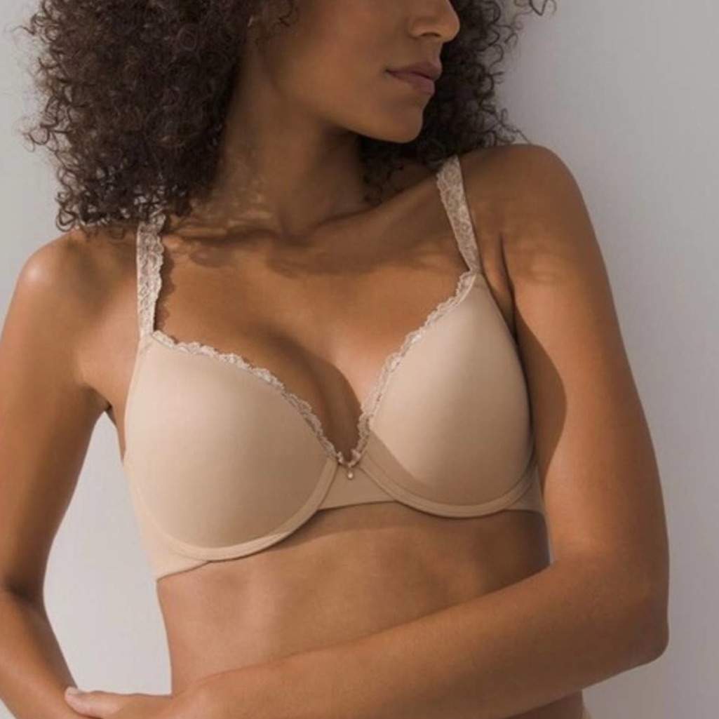 Soma Beige Embraceable Push Up Lace Trim Bra - 34b
